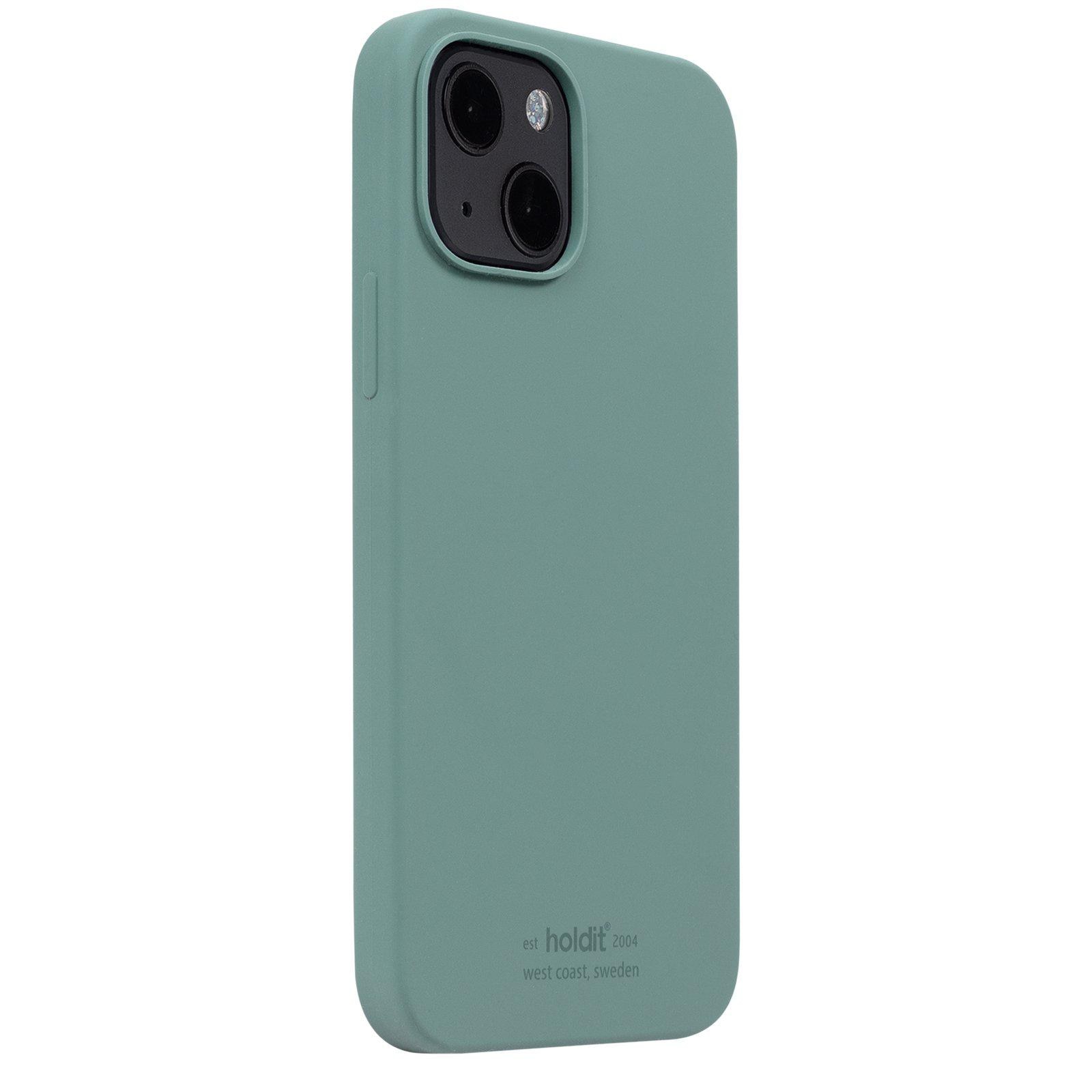 Coque en silicone pour iPhone 14, Moss Green