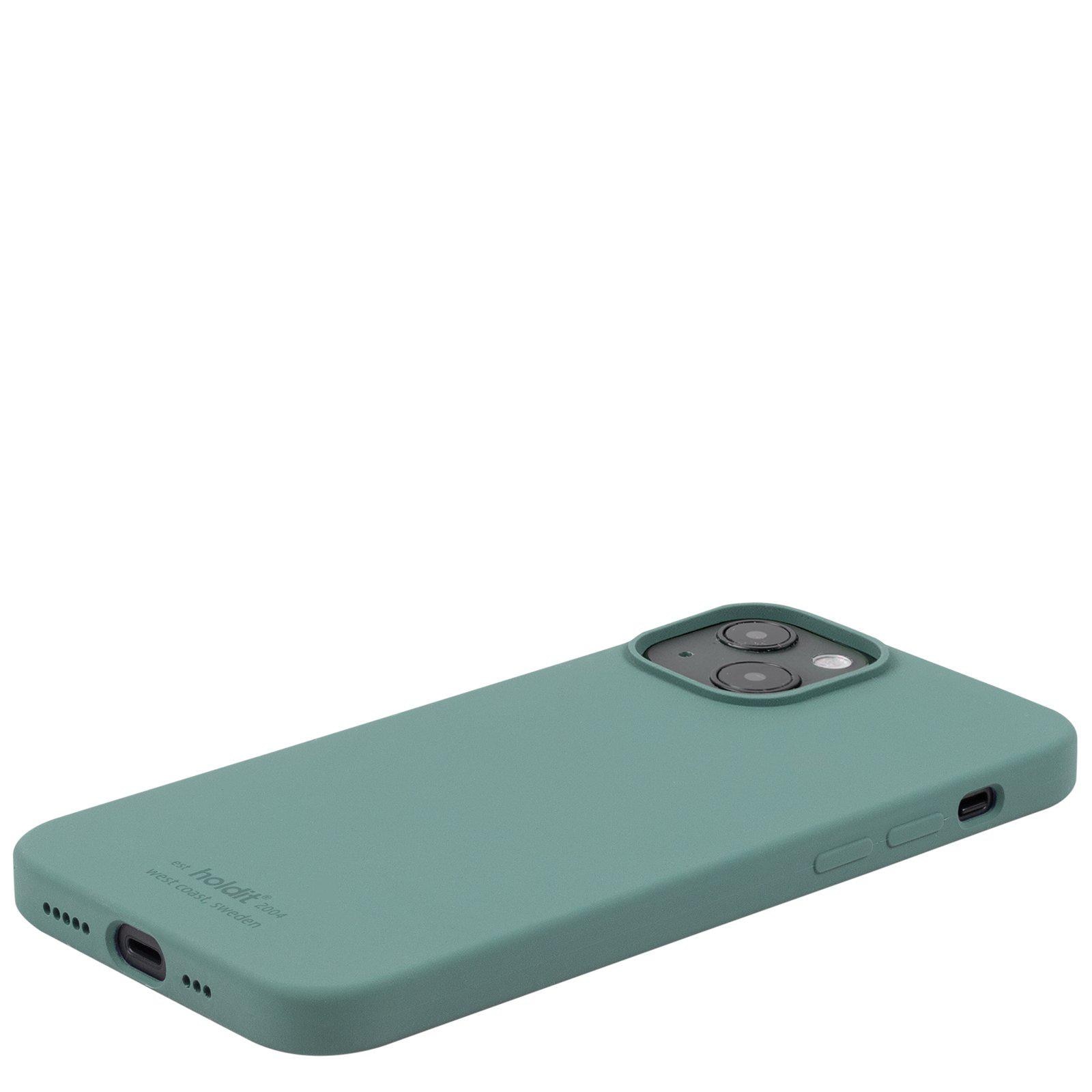 Coque en silicone pour iPhone 14, Moss Green