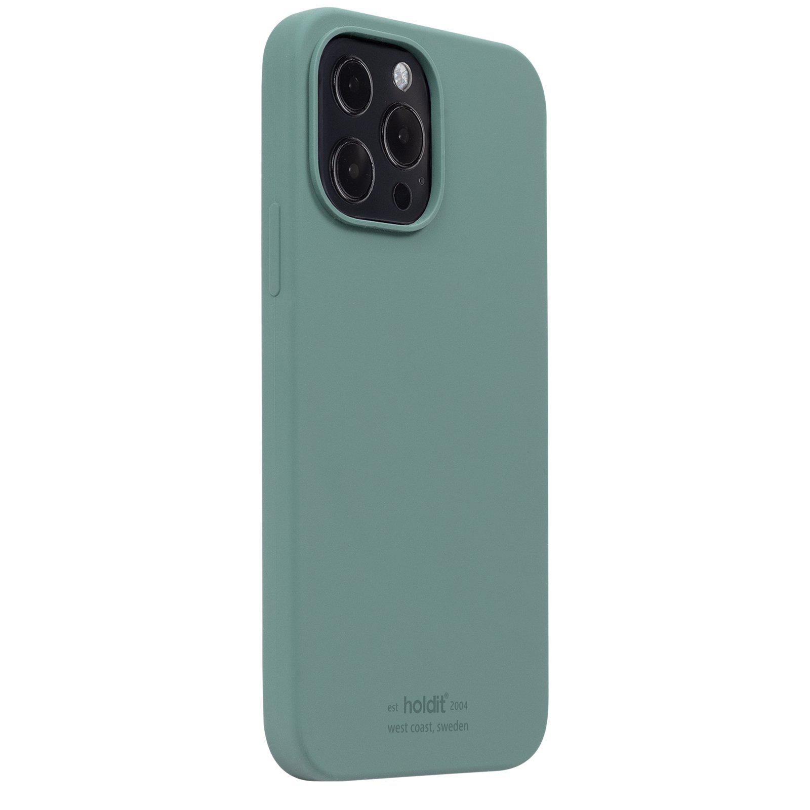Coque en silicone iPhone 14 Pro, Moss Green