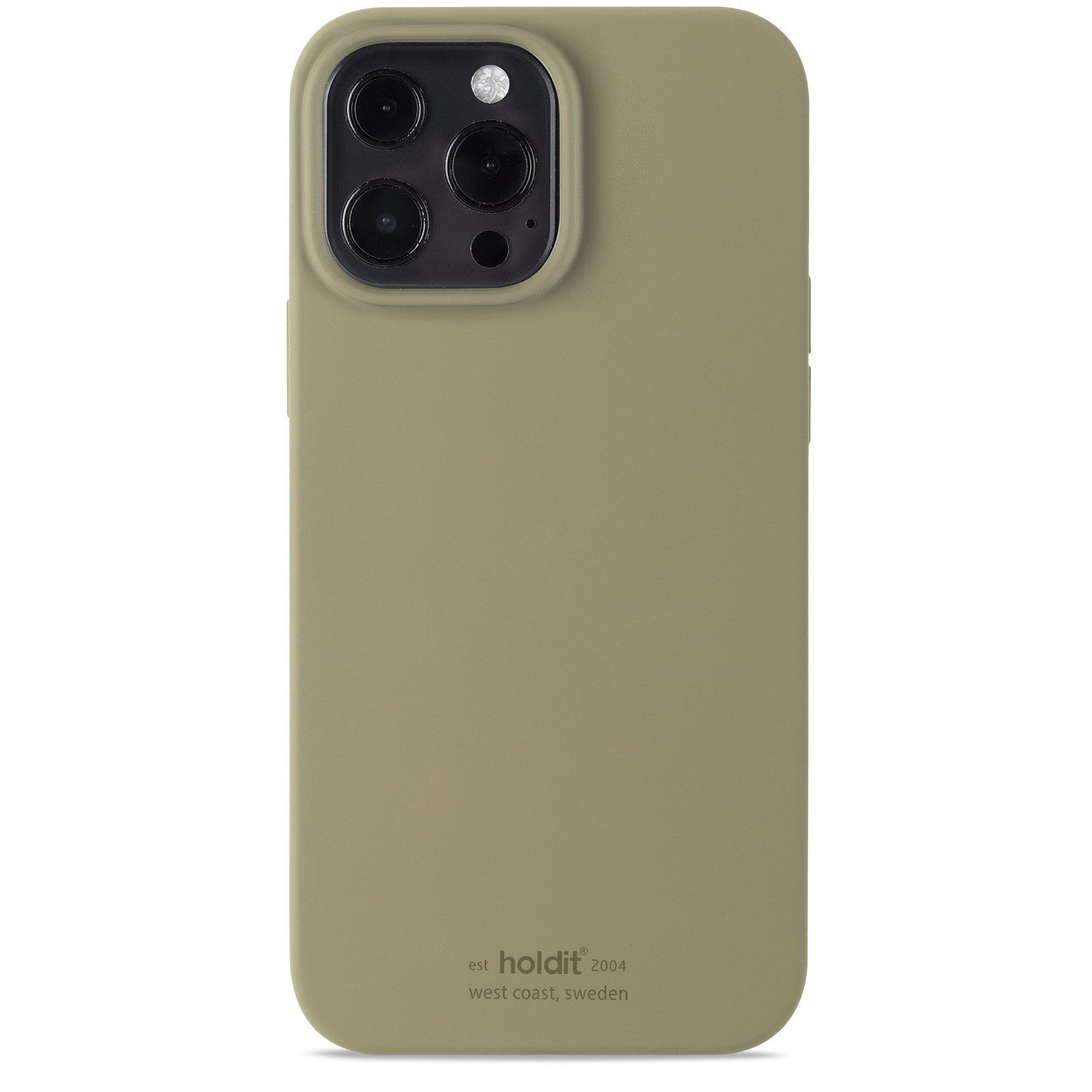 Coque en silicone iPhone 13 Pro Max, Khaki Green