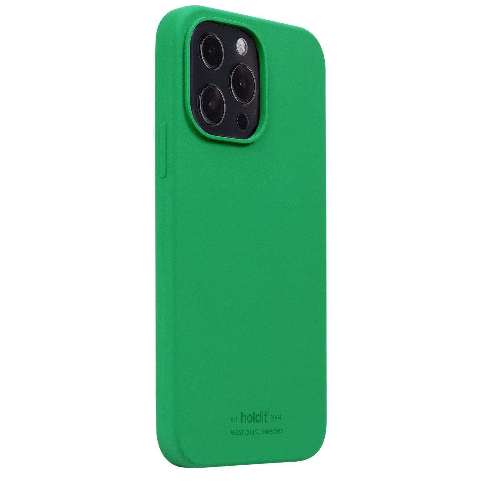 Coque en silicone iPhone 13 Pro, Grass Green