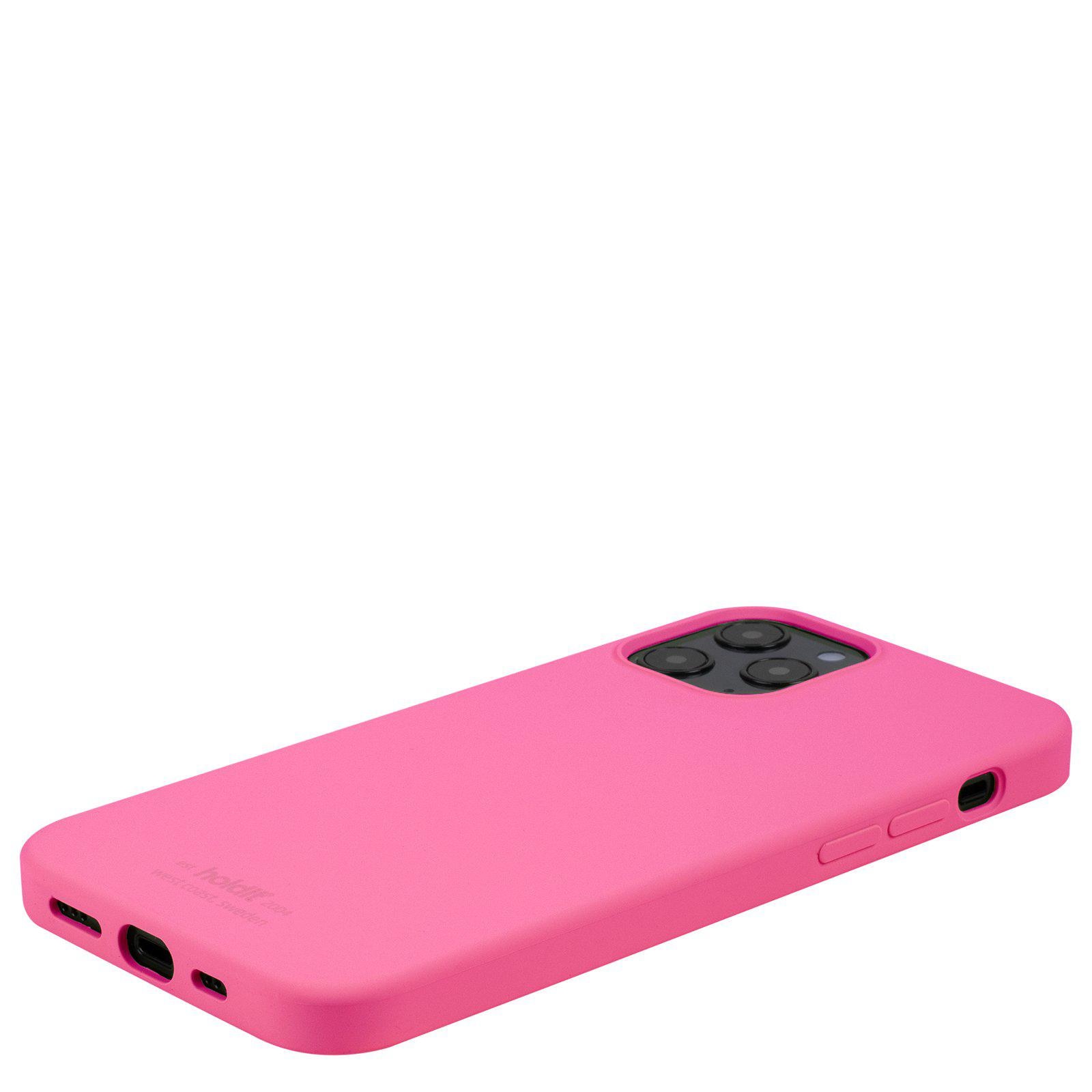Coque en silicone pour iPhone 12/iPhone 12 Pro, Bright Pink