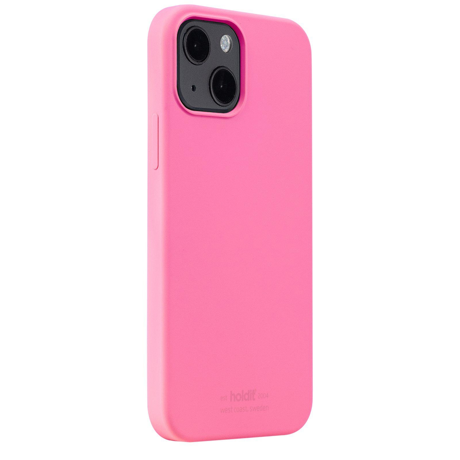 Coque en silicone pour iPhone 14, Bright Pink