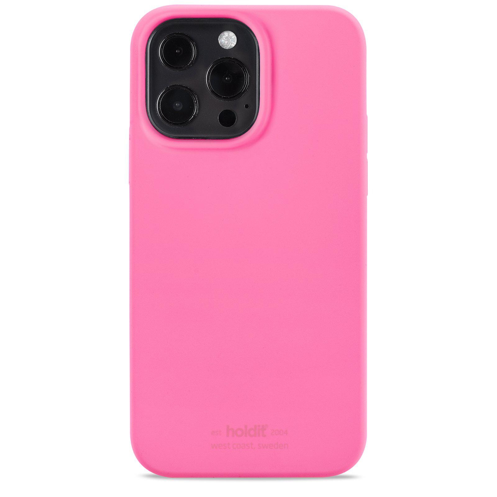 Coque en silicone iPhone 14 Pro, Bright Pink