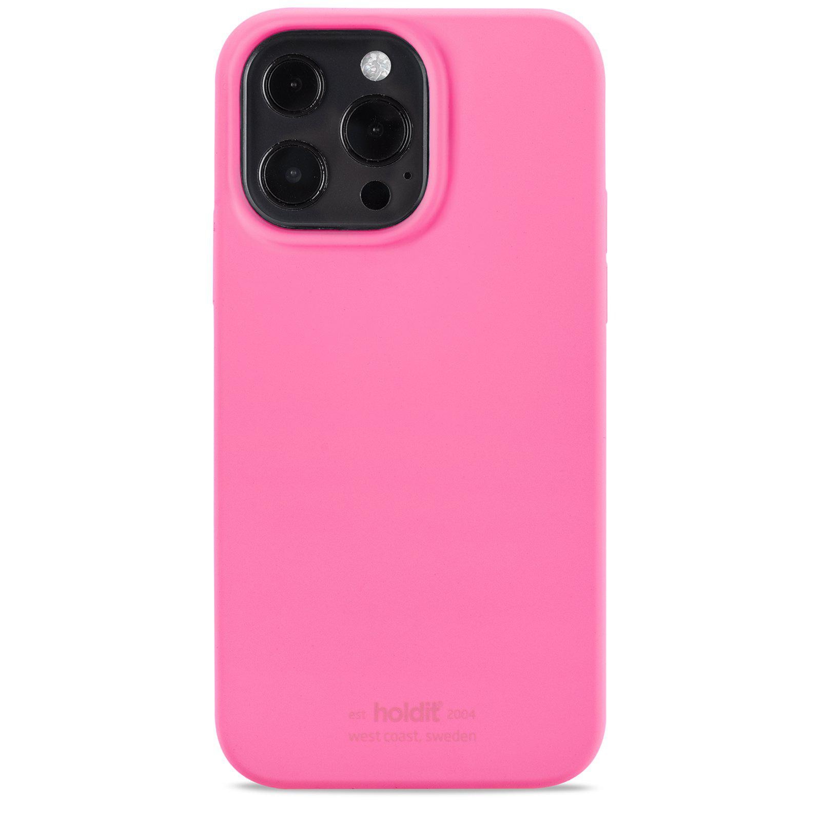 Coque en silicone iPhone 13 Pro, Bright Pink