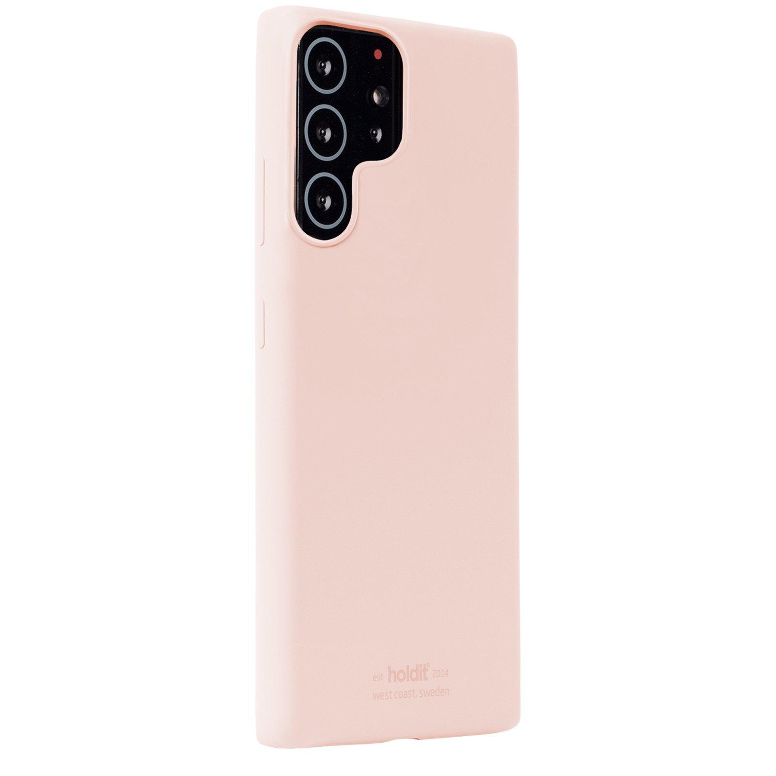 Coque en silicone pour Samsung Galaxy S22 Ultra, Rose
