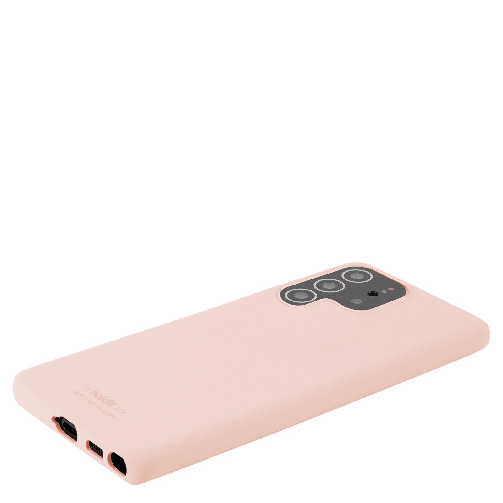 Coque en silicone pour Samsung Galaxy S22 Ultra, Rose