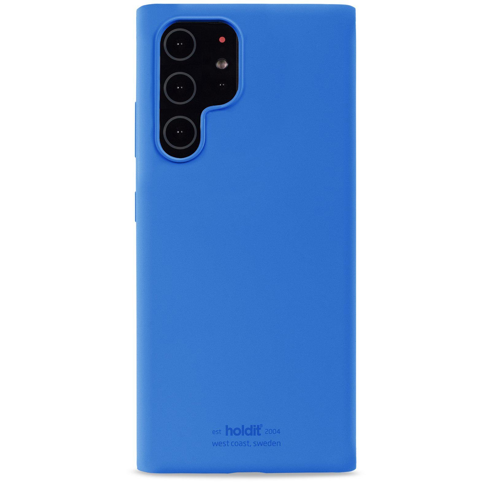 Coque en silicone pour Samsung Galaxy S22 Ultra, Bleu