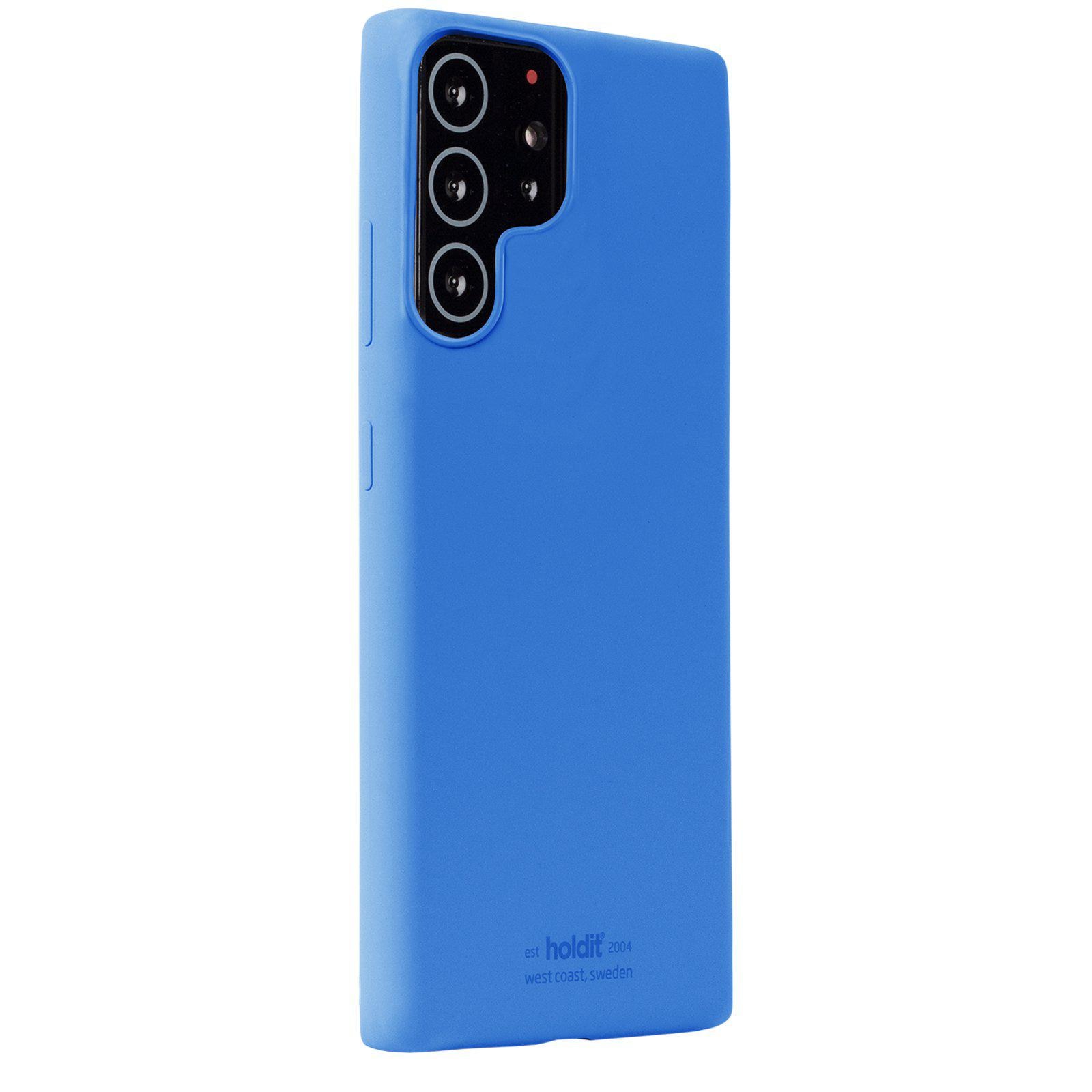 Coque en silicone pour Samsung Galaxy S22 Ultra, Bleu