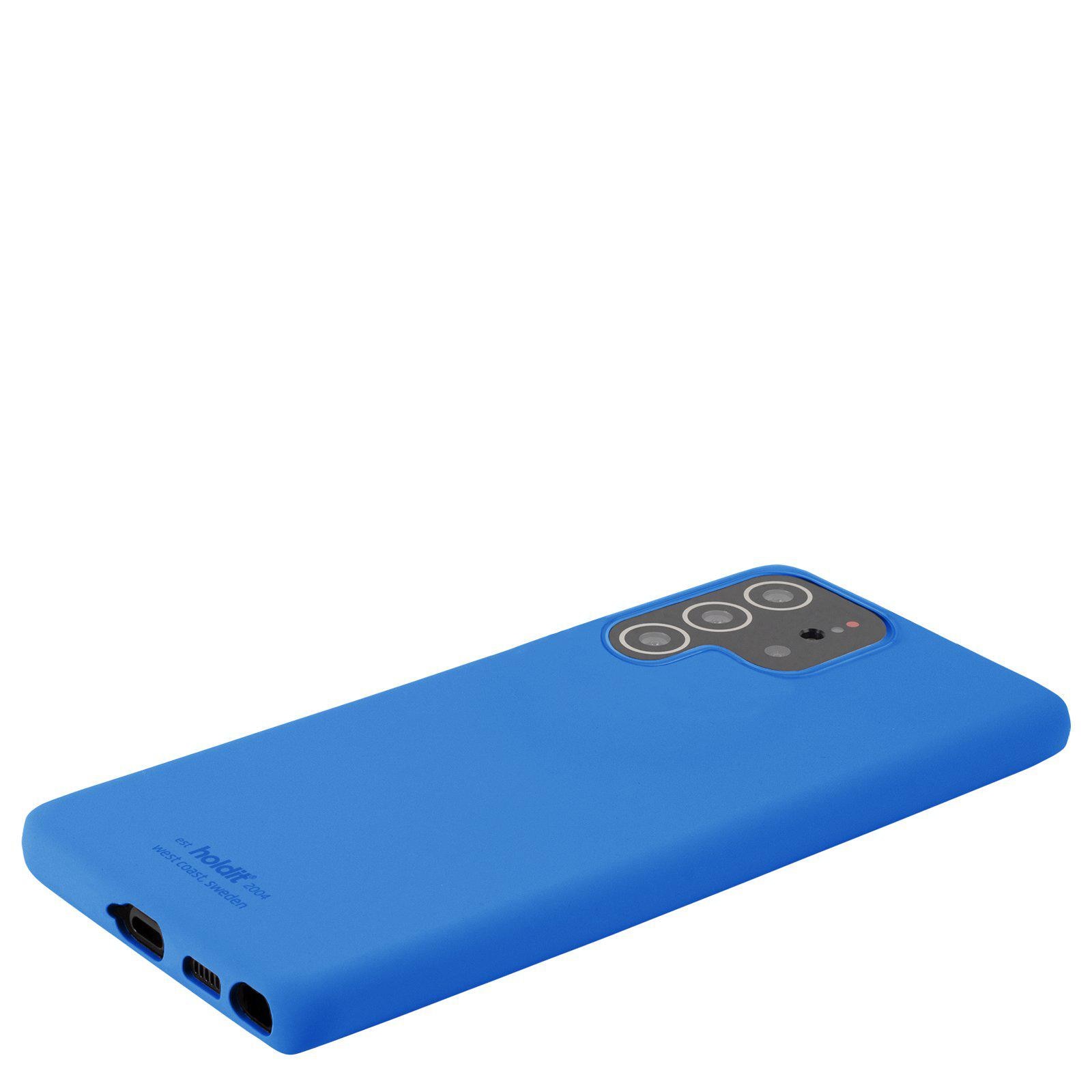 Coque en silicone pour Samsung Galaxy S22 Ultra, Bleu