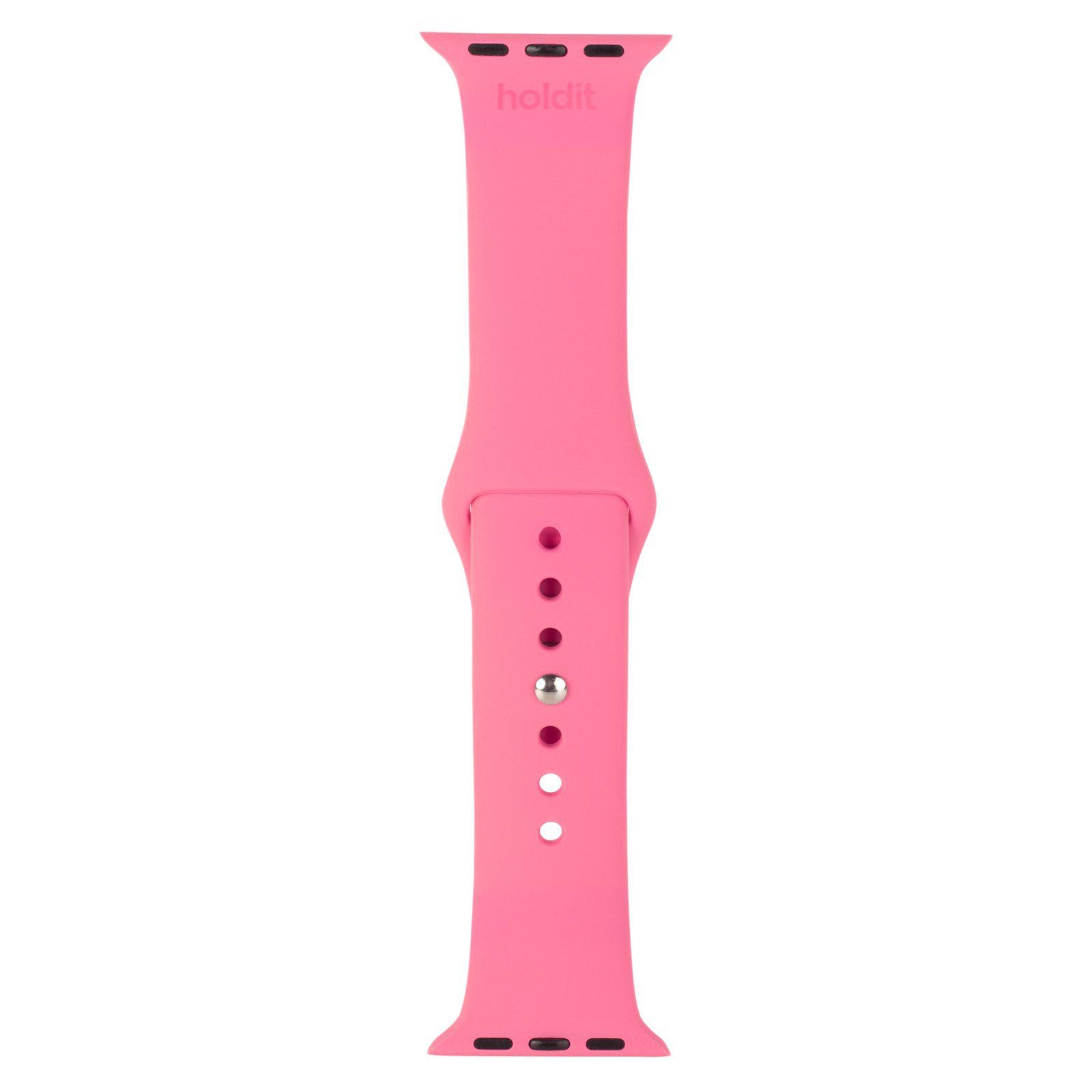 Bracelet en silicone Apple Watch SE 44mm, Bright Pink