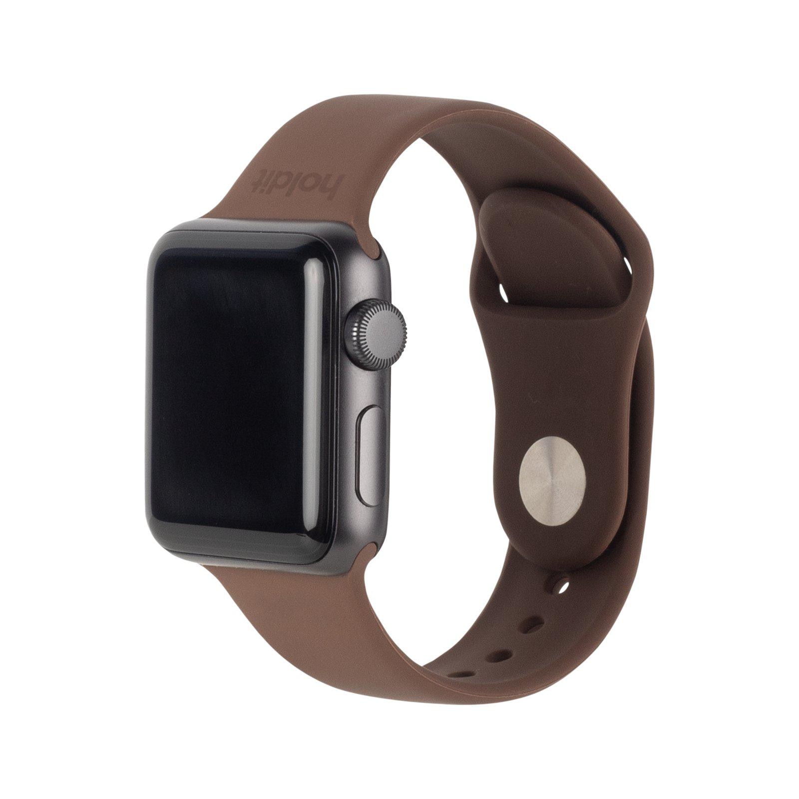 Bracelet en silicone Apple Watch 44mm, Dark Brown