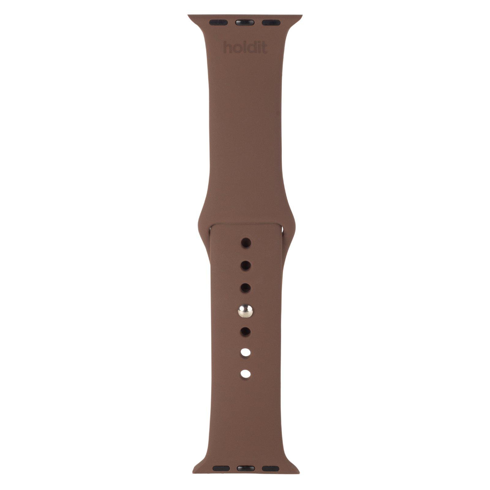 Bracelet en silicone Apple Watch 45mm Series 8, Dark Brown