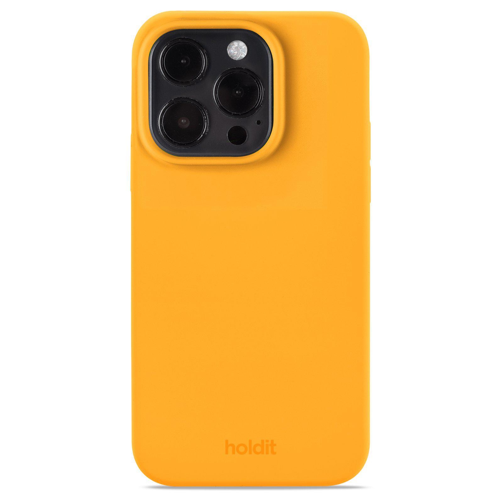 Coque en silicone pour iPhone 14 Pro, Orange Juice