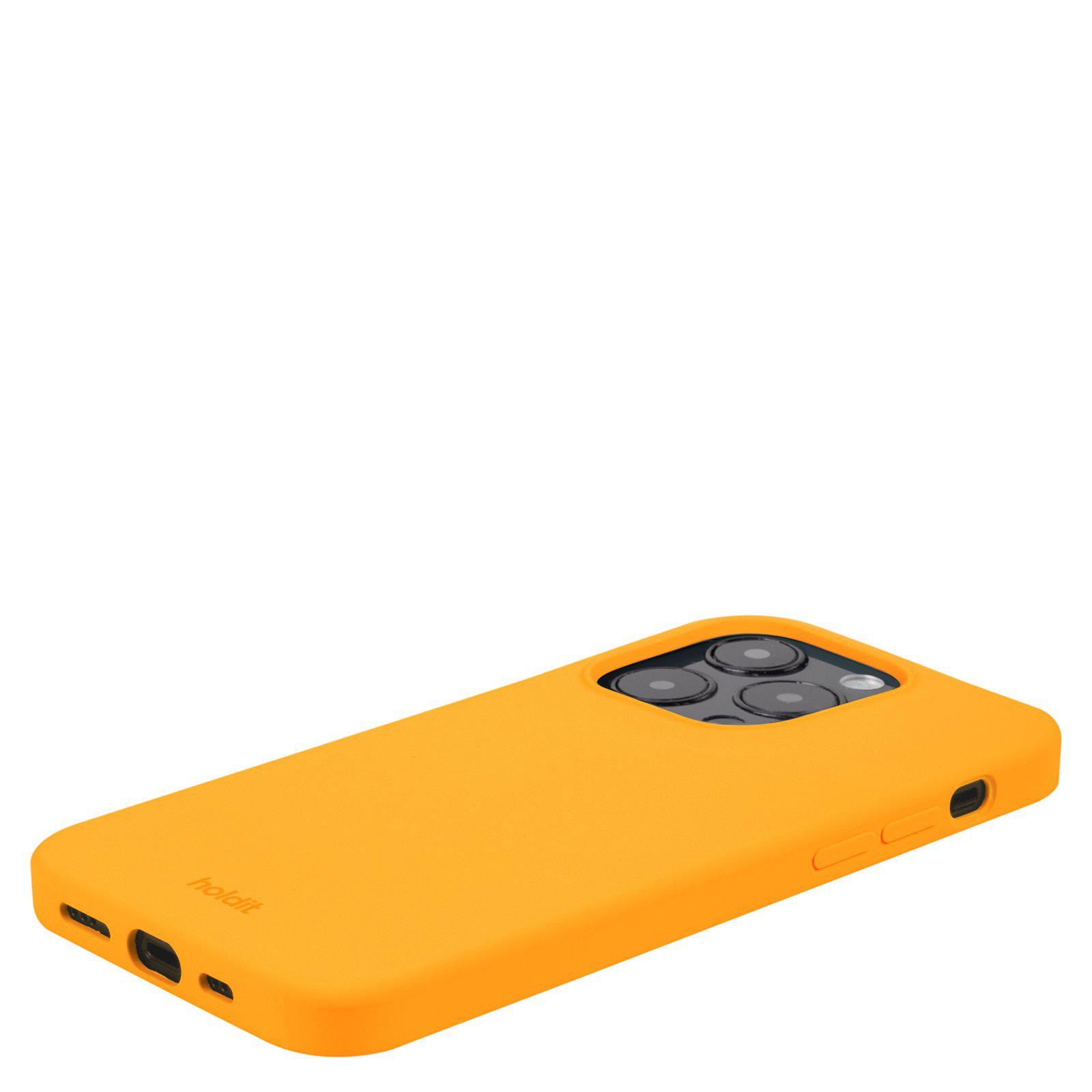 Coque en silicone pour iPhone 14 Pro, Orange Juice