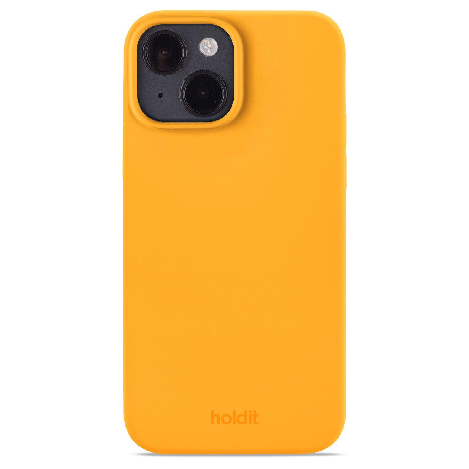 Coque en silicone pour iPhone 14, Orange Juice