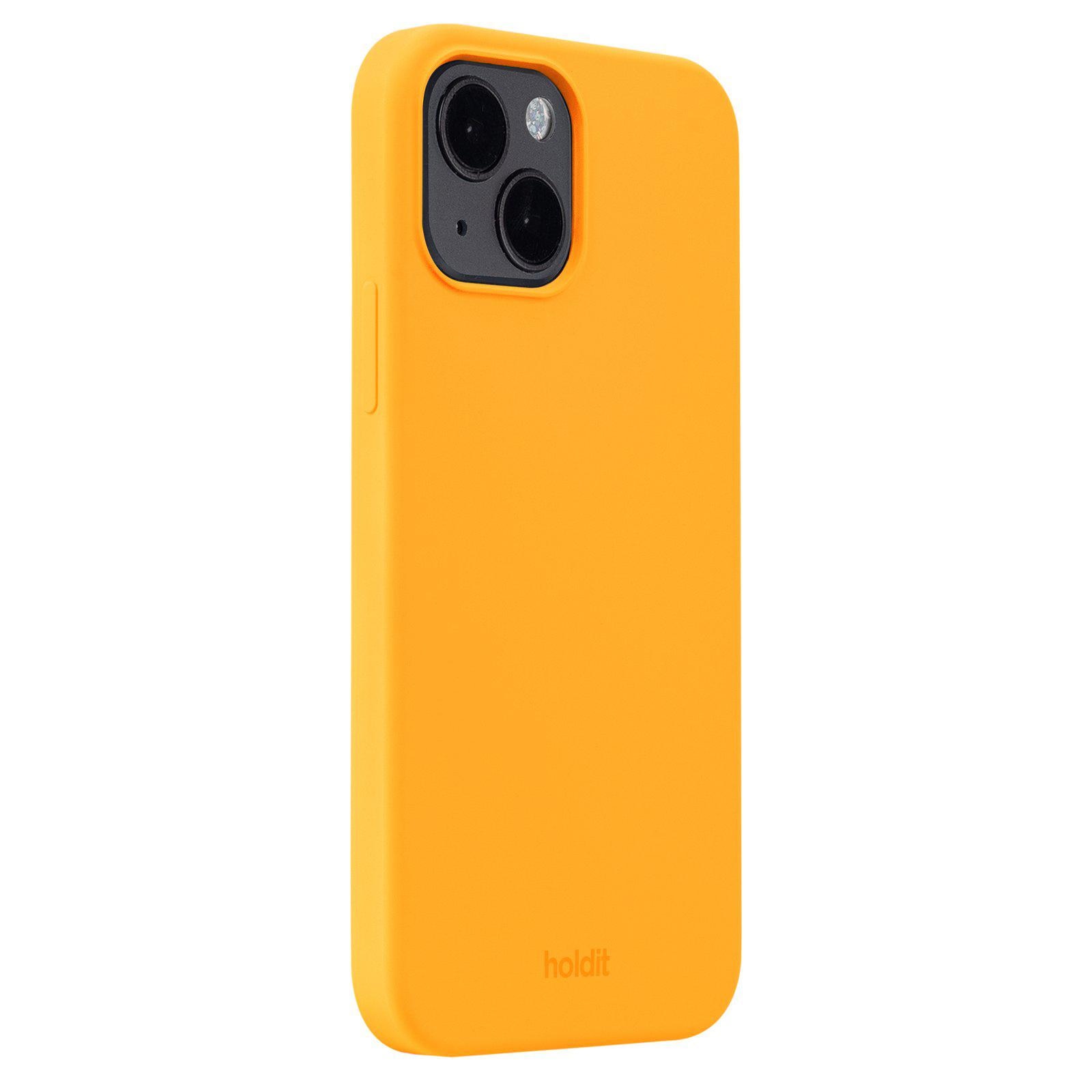 Coque en silicone pour iPhone 14, Orange Juice