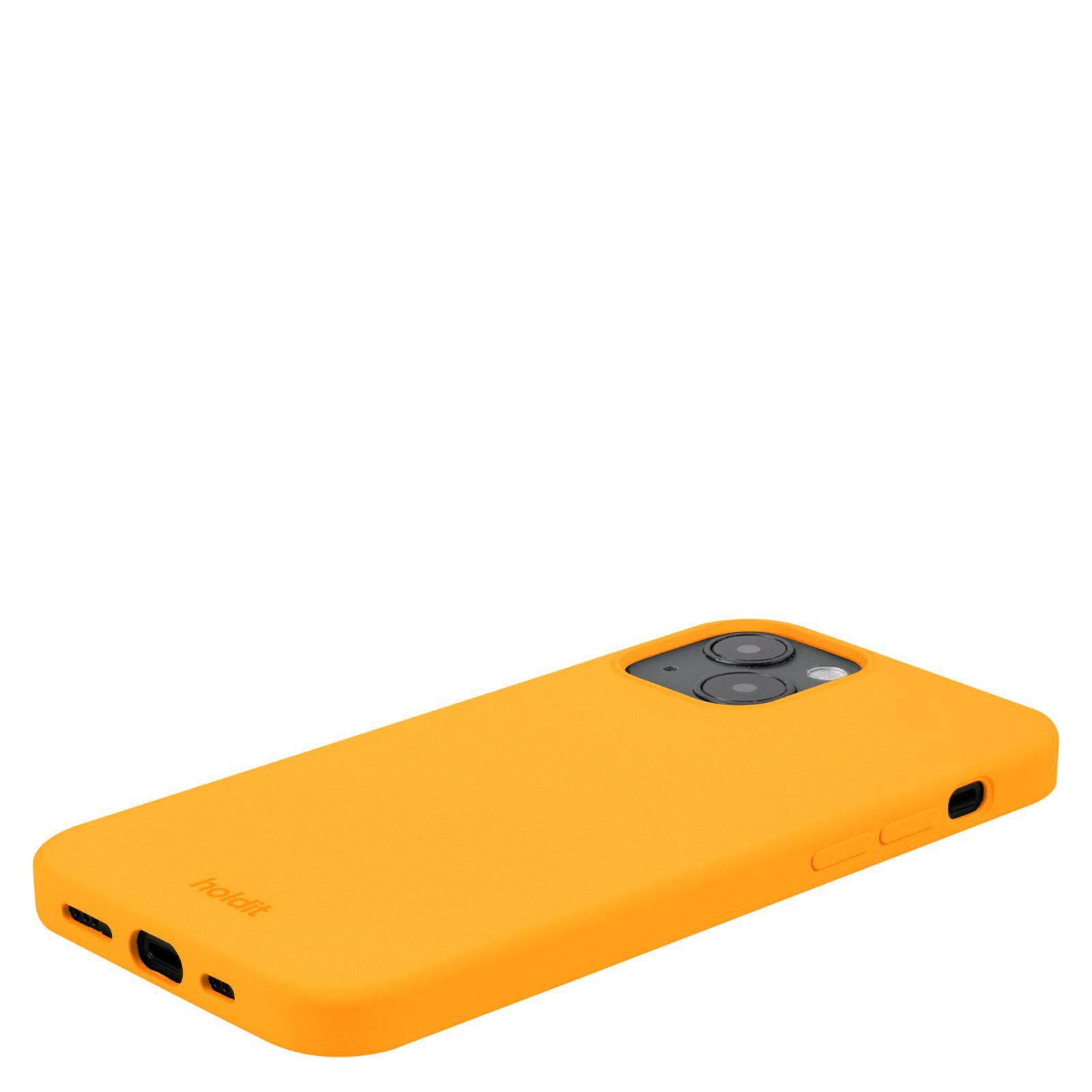 Coque en silicone pour iPhone 14, Orange Juice