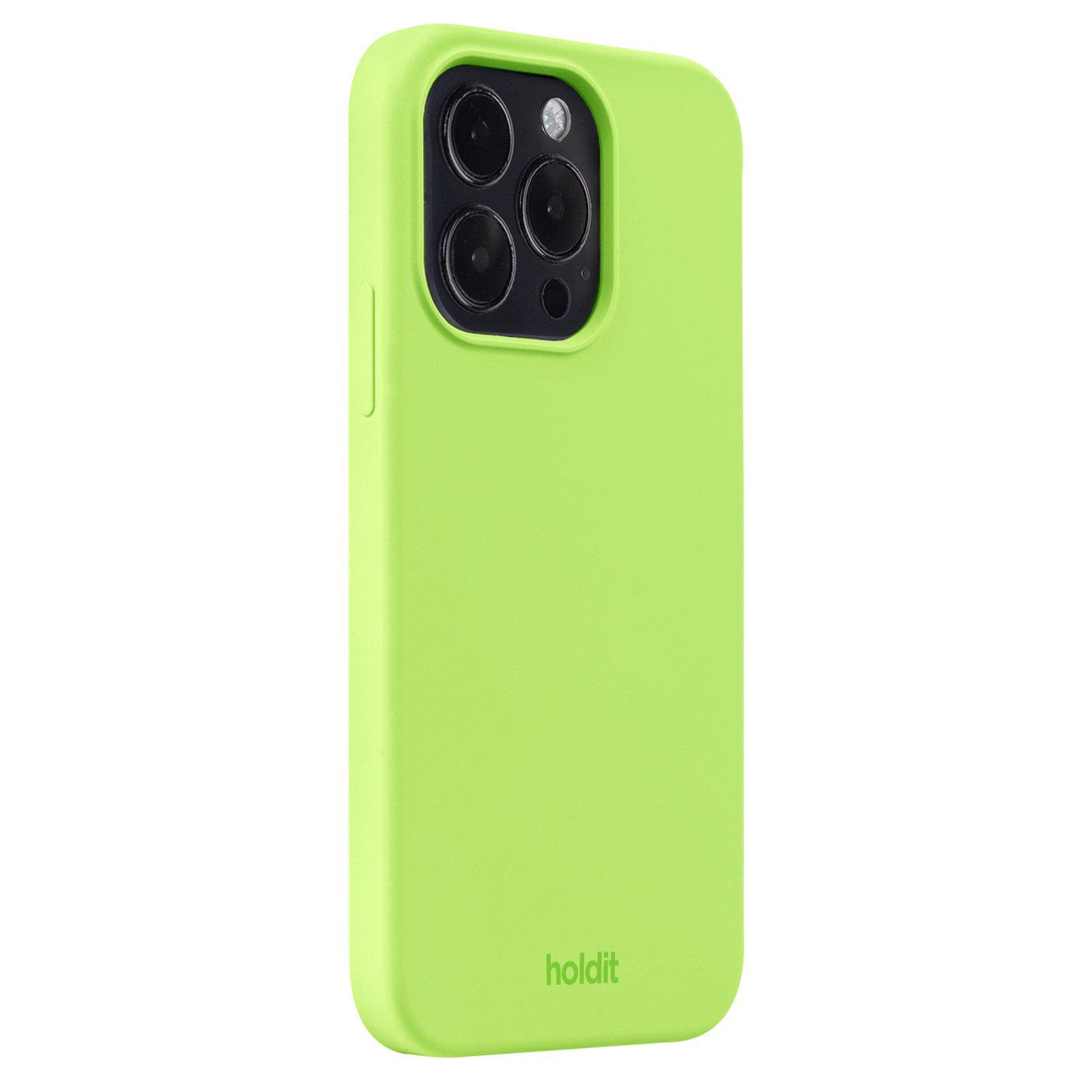 Coque en silicone pour iPhone 14 Pro, Acid Green