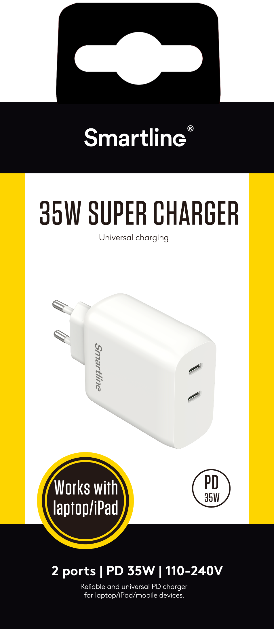 Adaptateur secteur USB-C Power Delivery 35W, blanc