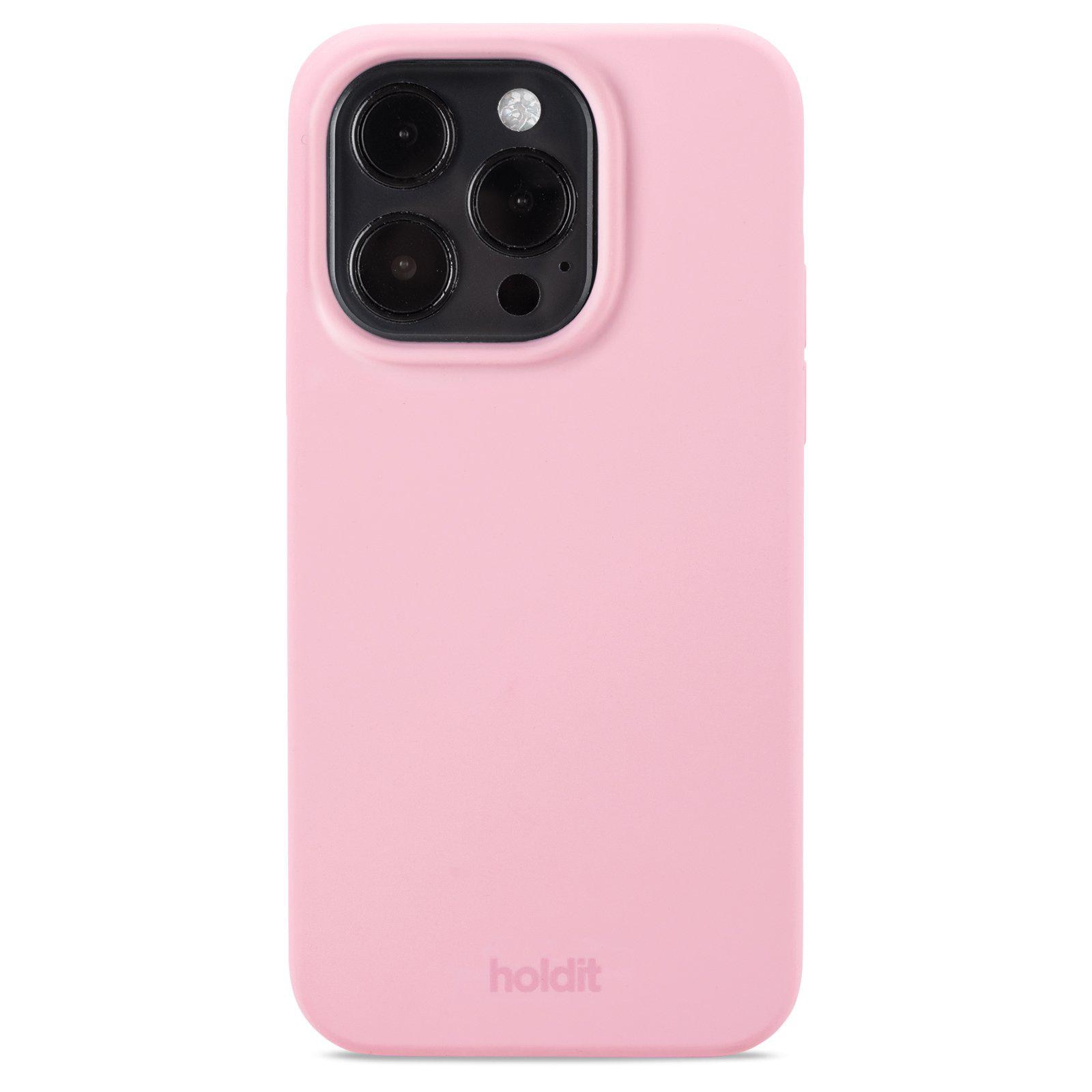 Coque en silicone pour iPhone 15 Pro, Pink