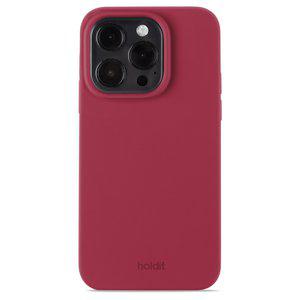 Coque en silicone pour iPhone 15 Pro, Red Velvet