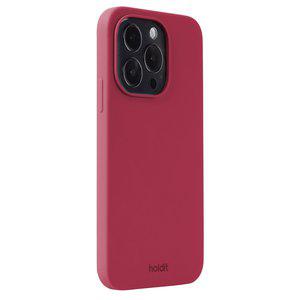 Coque en silicone pour iPhone 15 Pro, Red Velvet