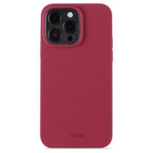 Coque en silicone pour iPhone 15 Pro Max, Red Velvet