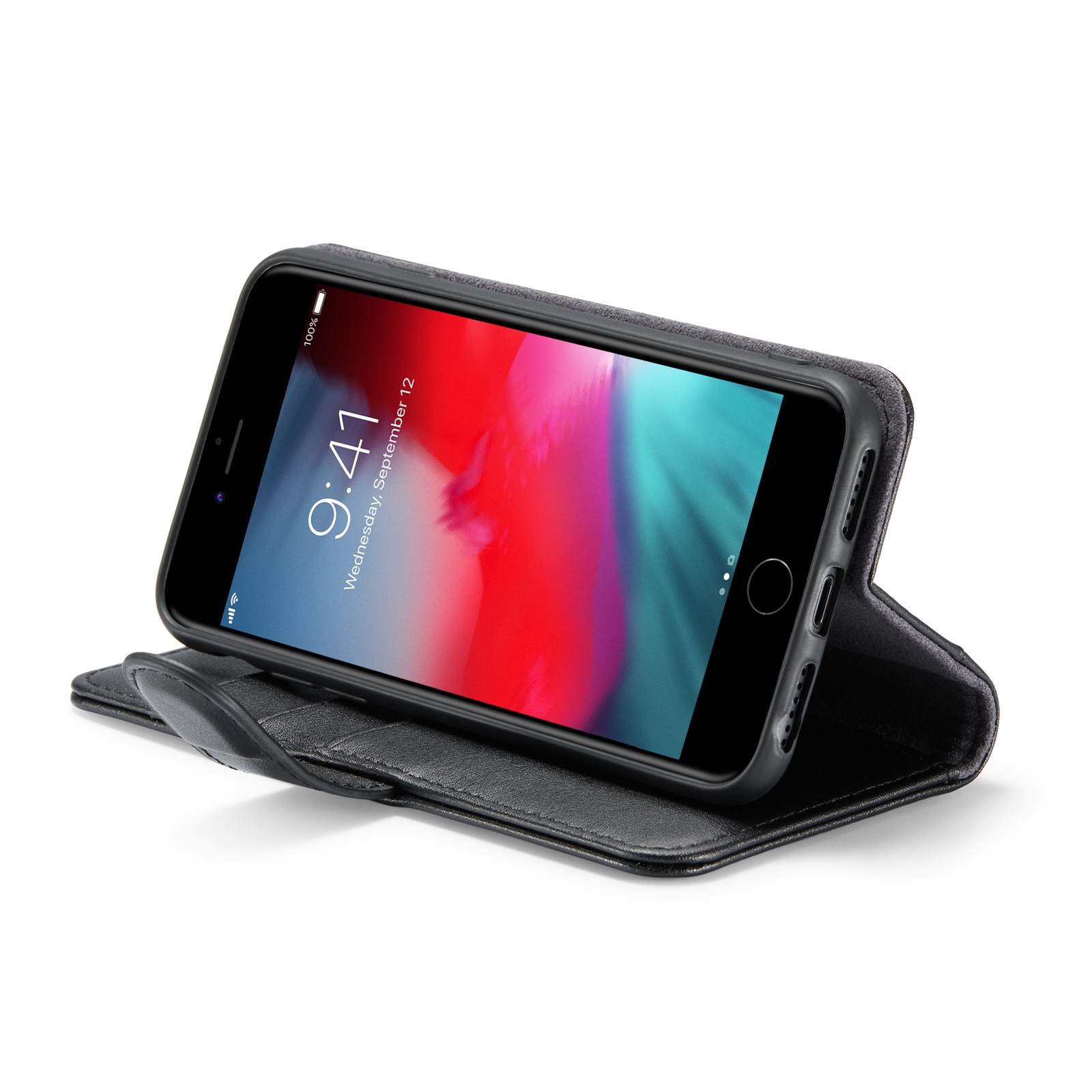 Étui en cuir veritable iPhone 8, Noir