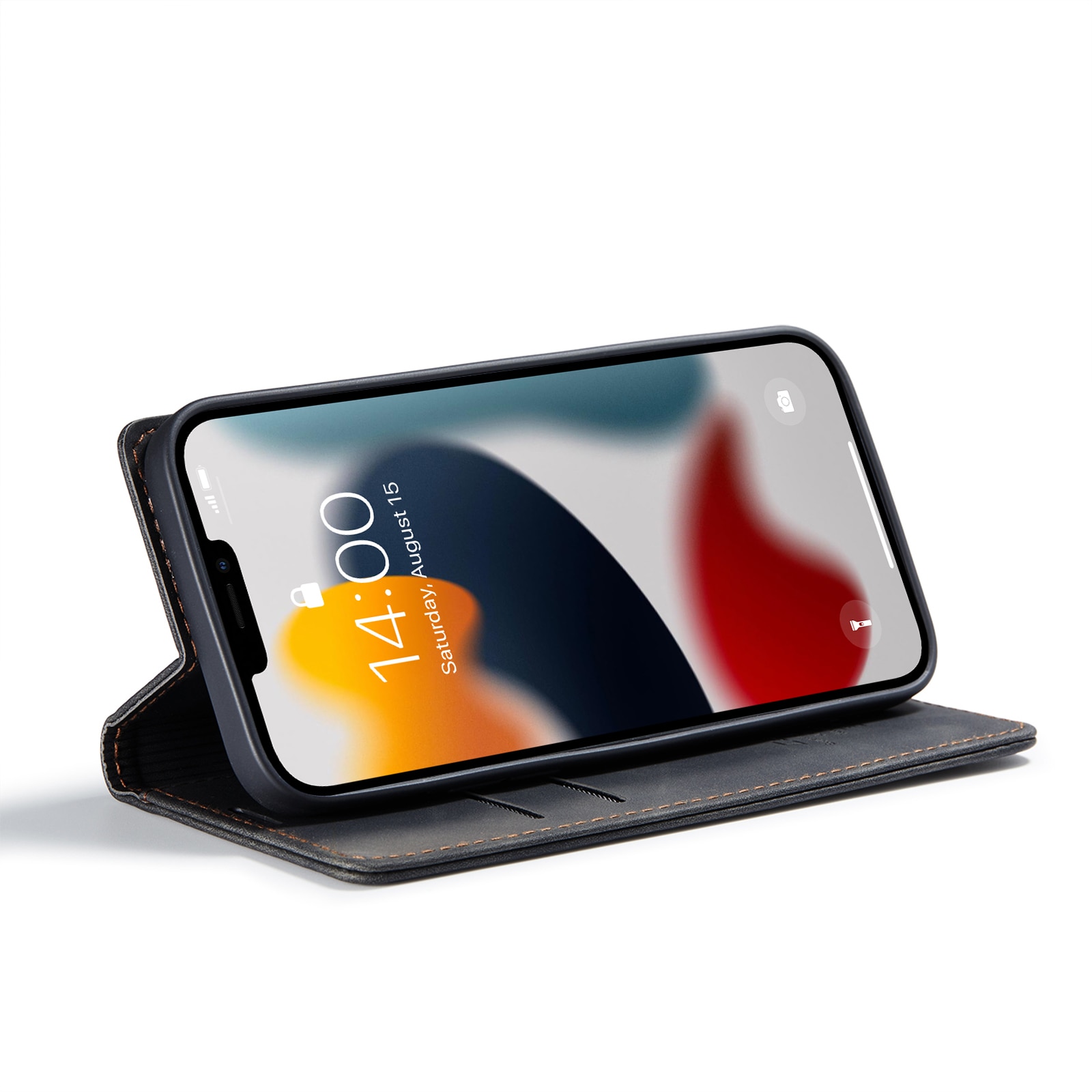 Étui portefeuille mince iPhone 13 Pro, Noir