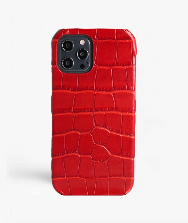 Coque iPhone 12 Pro Max Croco Rouge
