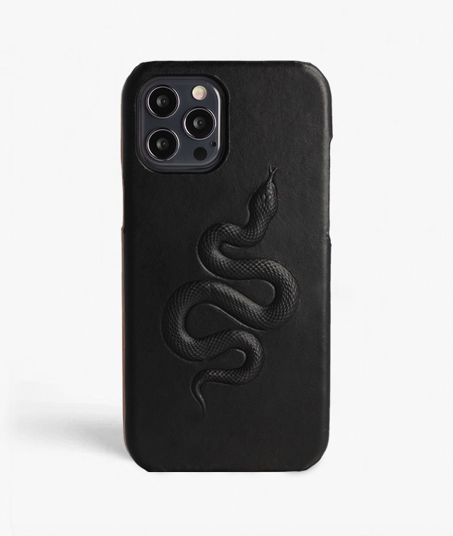Coque iPhone 12/iPhone 12 Pro Snake Noir