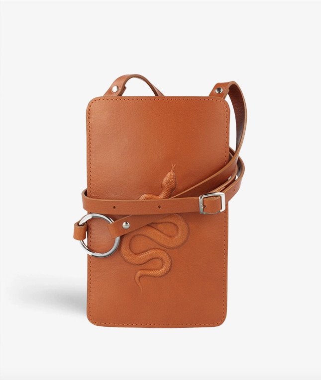 Smart Crossbody Sac Vegetable Tanned Snake Marron