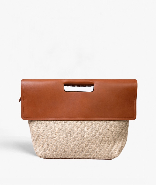 Classy Bag Jute Leather Vegetable Tanned Marron