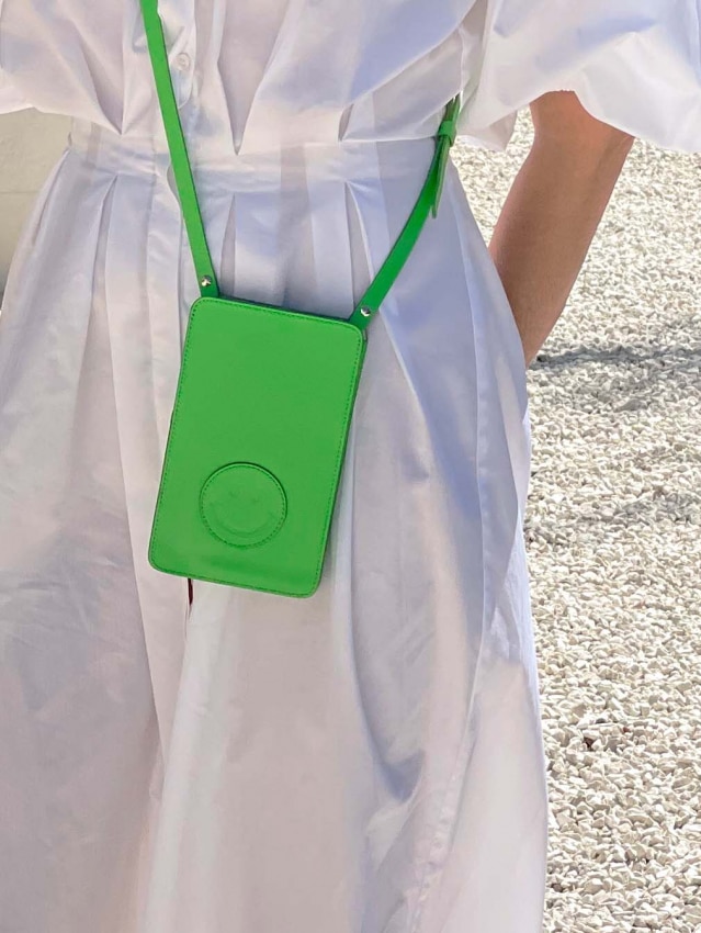 Smart Crossbody Sac Vegetable Tanned Smiley Vert