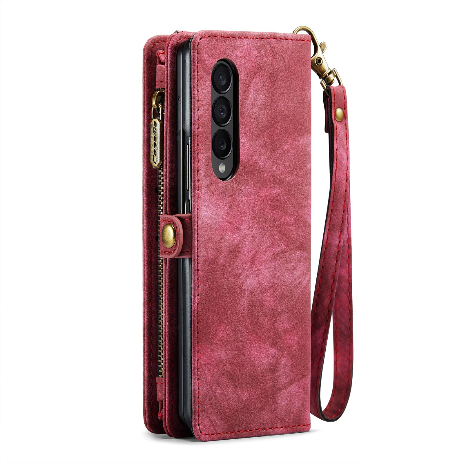 Étui portefeuille multi-cartes Samsung Galaxy Z Fold 4, Rouge
