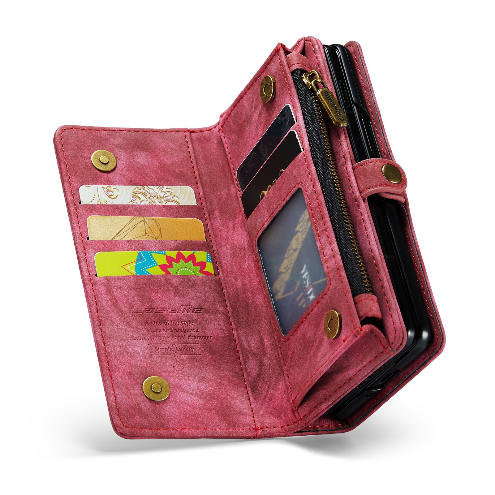Étui portefeuille multi-cartes Samsung Galaxy Z Fold 4, Rouge