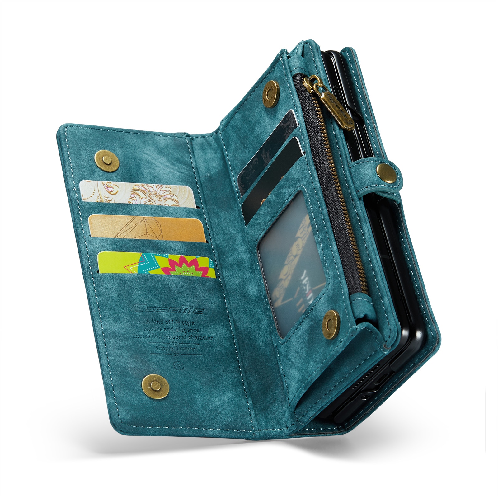 Étui portefeuille multi-cartes Samsung Galaxy Z Fold 4, Bleu