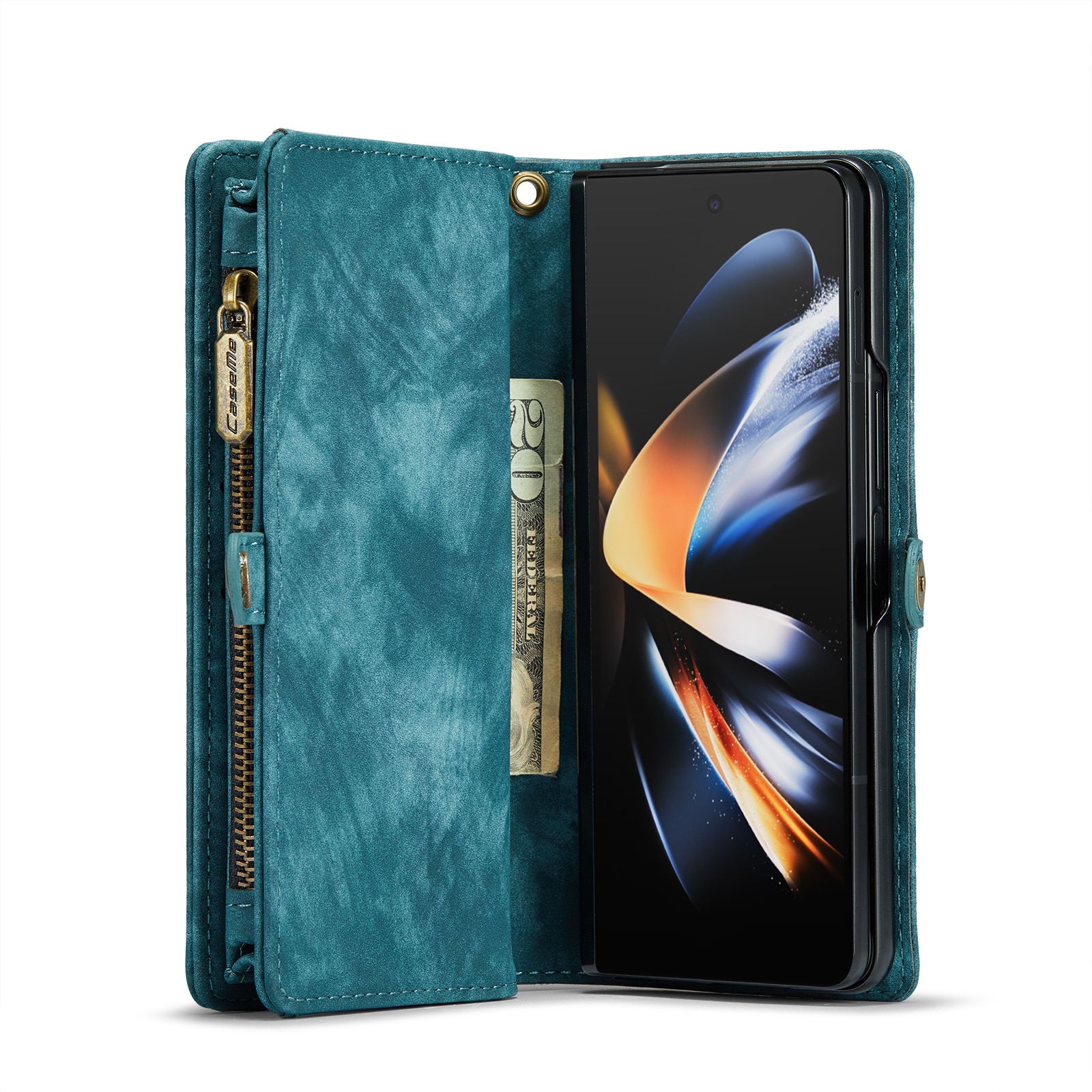 Étui portefeuille multi-cartes Samsung Galaxy Z Fold 4 Bleu