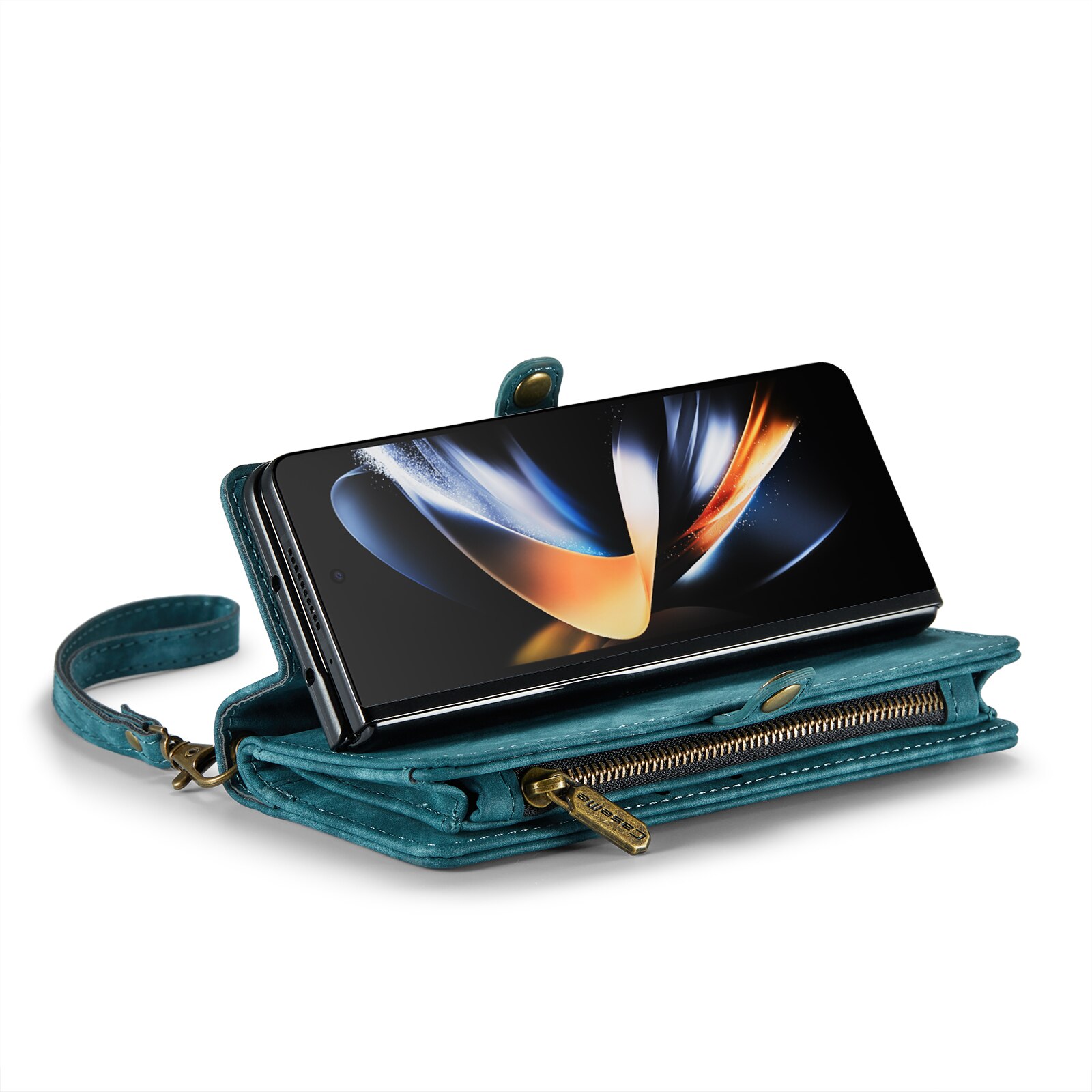 Étui portefeuille multi-cartes Samsung Galaxy Z Fold 4, Bleu
