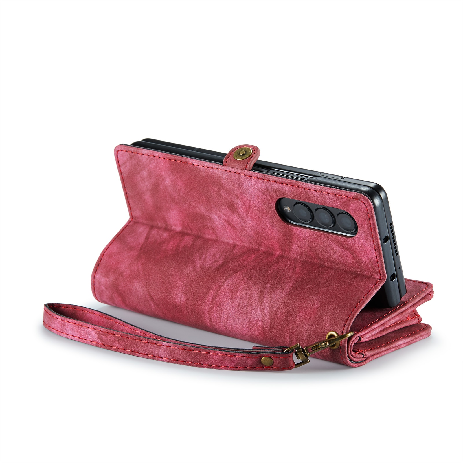 Étui portefeuille multi-cartes Samsung Galaxy Z Fold 4, Rouge