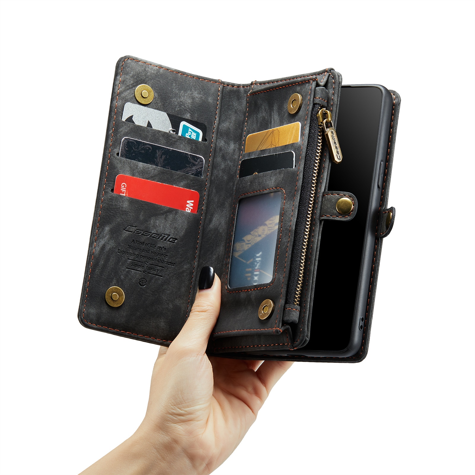 Étui portefeuille multi-cartes Samsung Galaxy S9, Gris