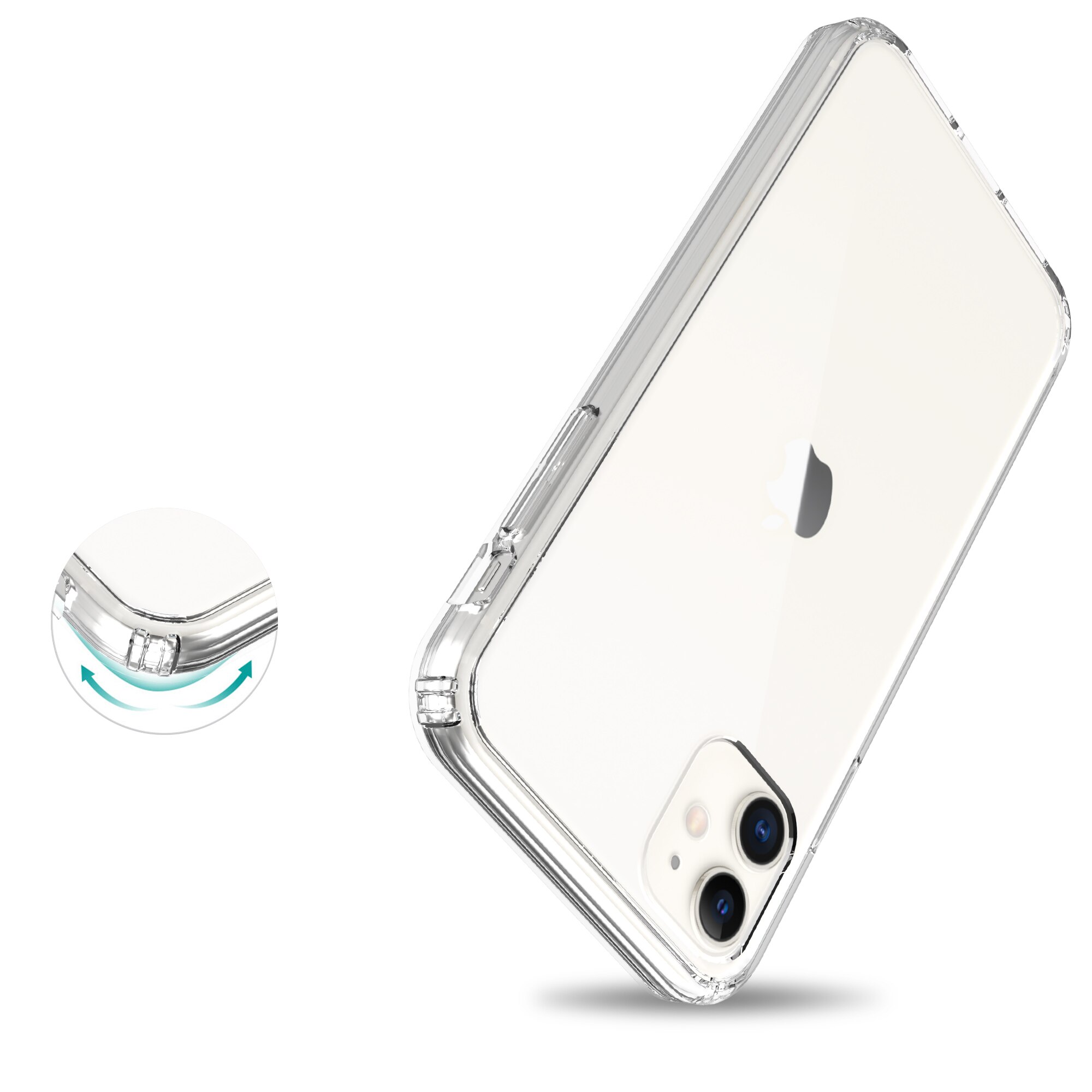 Coque hybride pour iPhone 11, Transparent