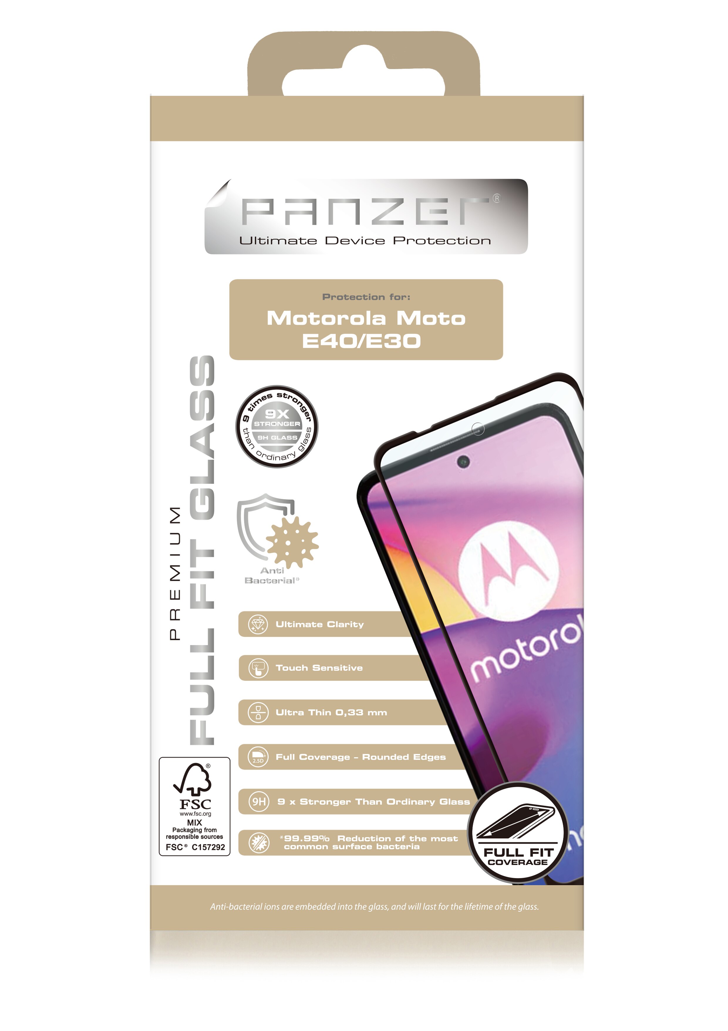 Full-Fit Glass Motorola Moto E40 Noir