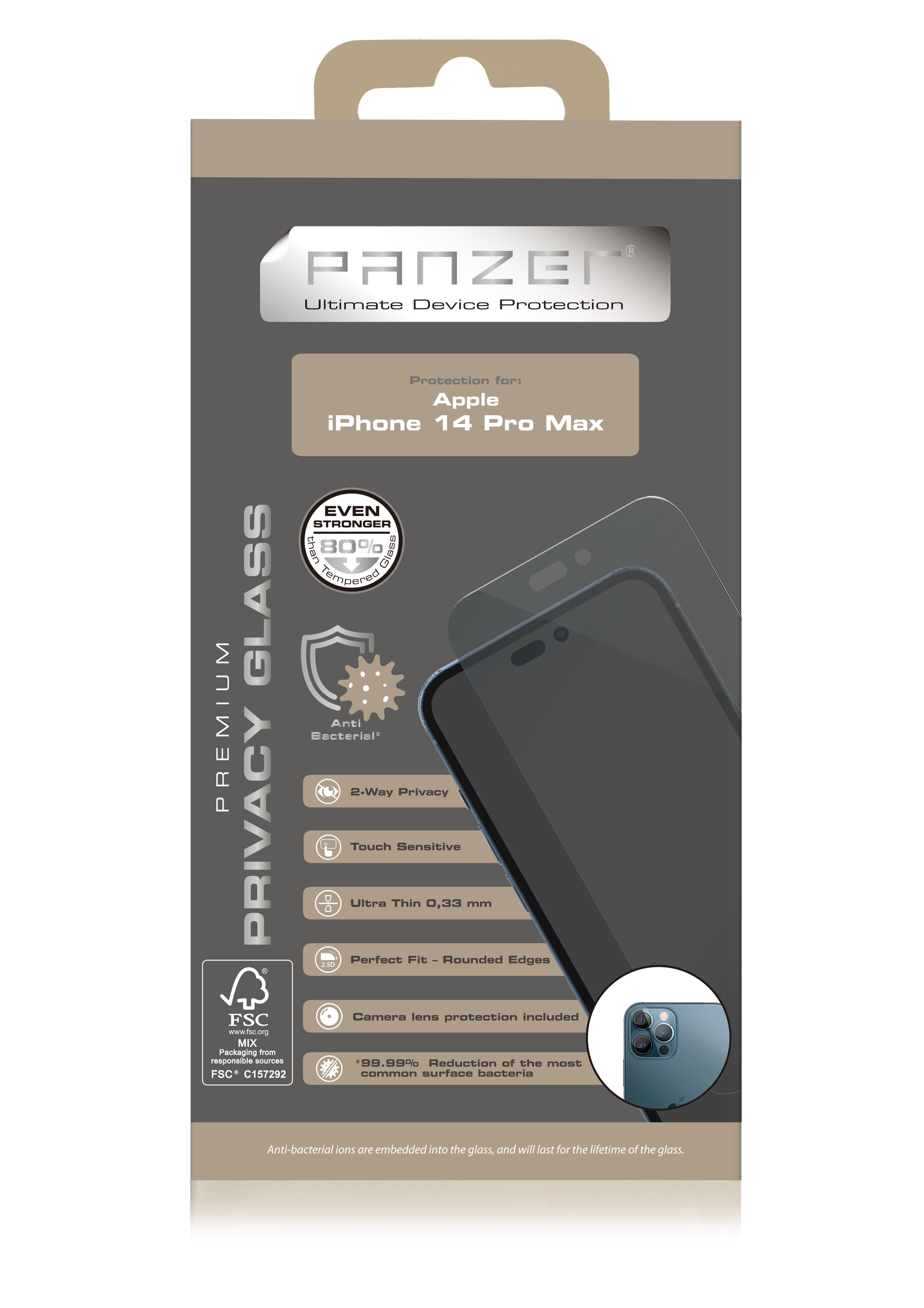 Full-Fit Glass iPhone 14 Pro Max Noir