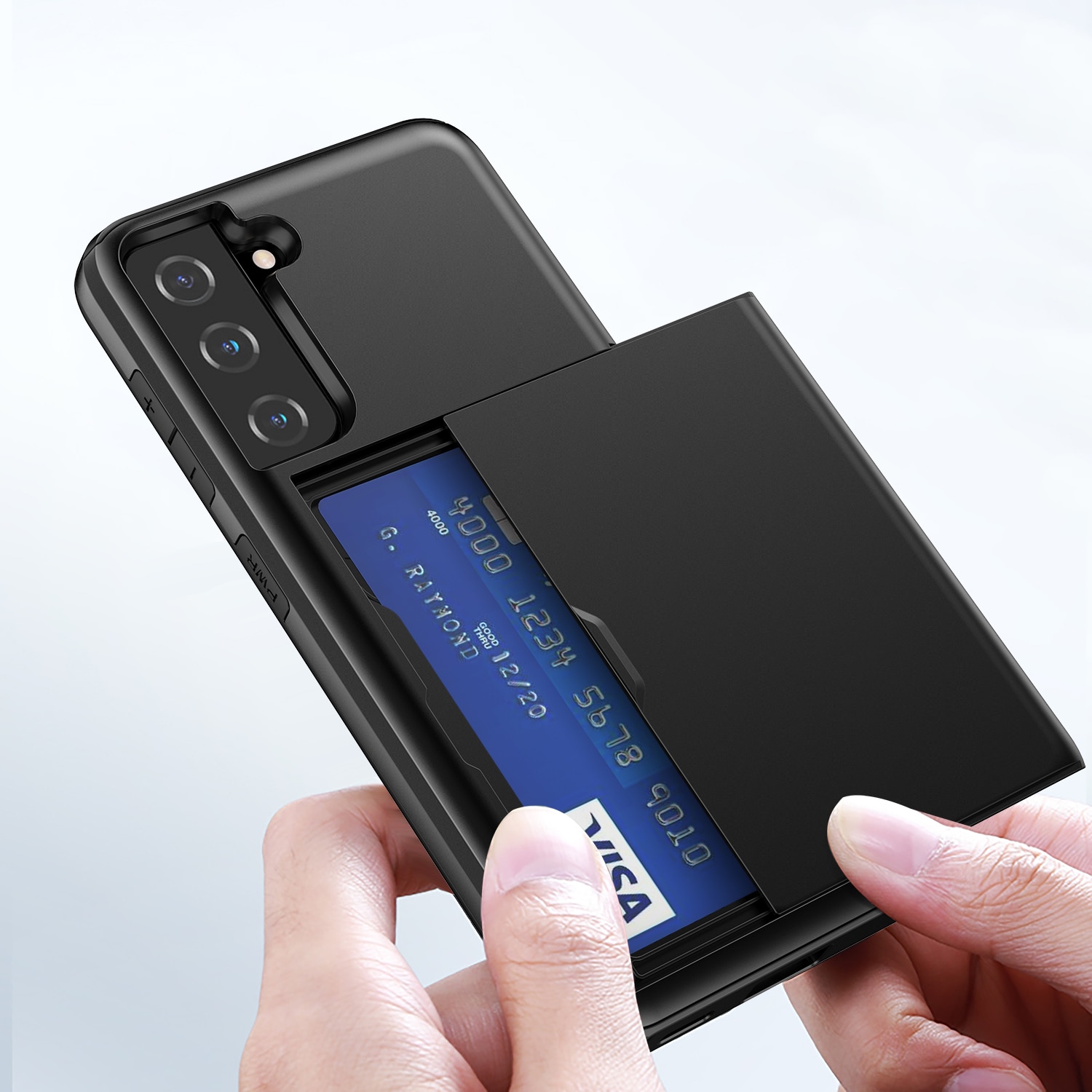 Coque à cartes Samsung Galaxy S21 FE Noir