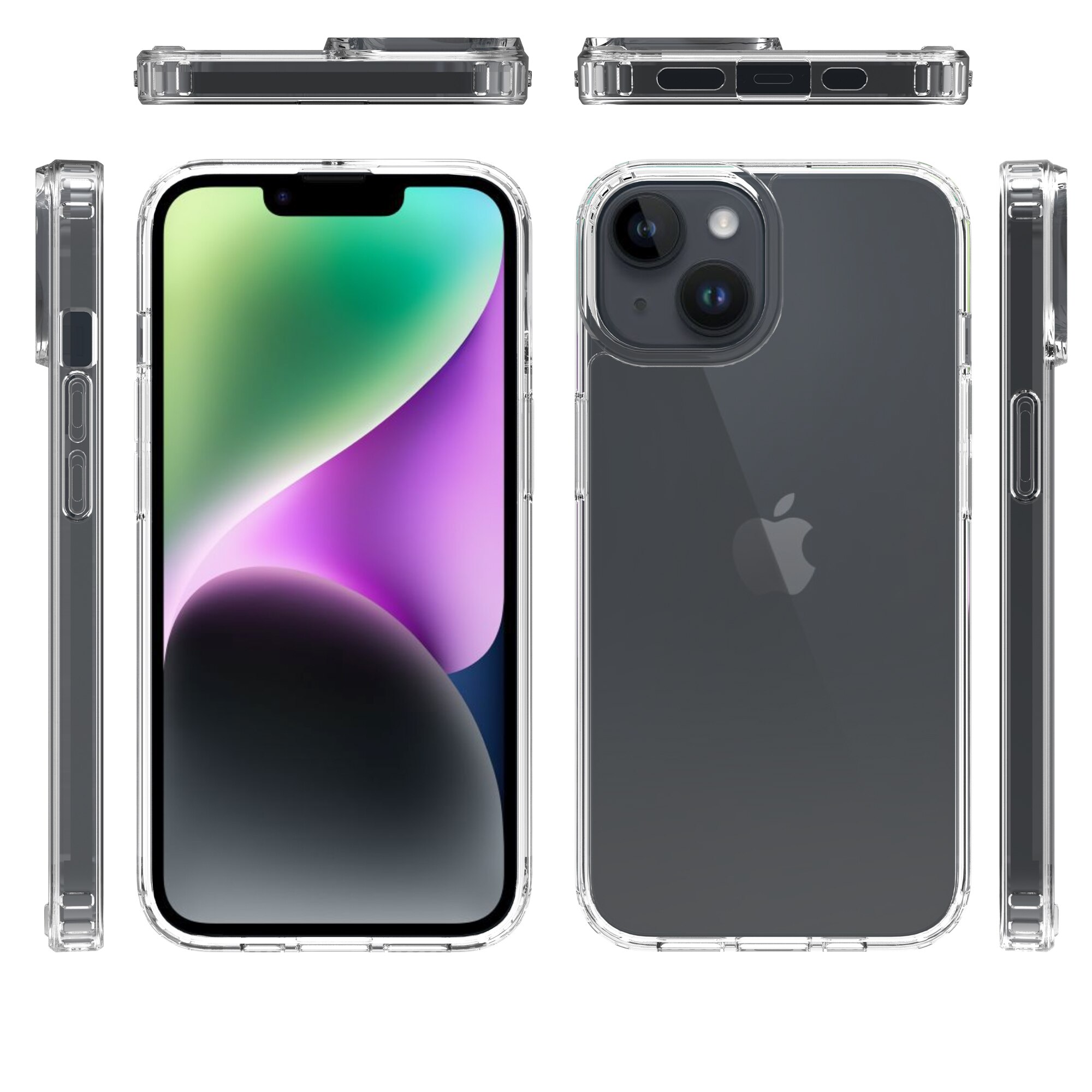 Coque hybride pour iPhone 13 Mini, Transparent