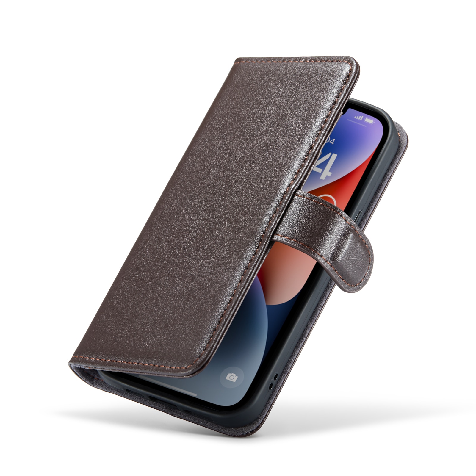 Étui en cuir veritable iPhone 13, Marron