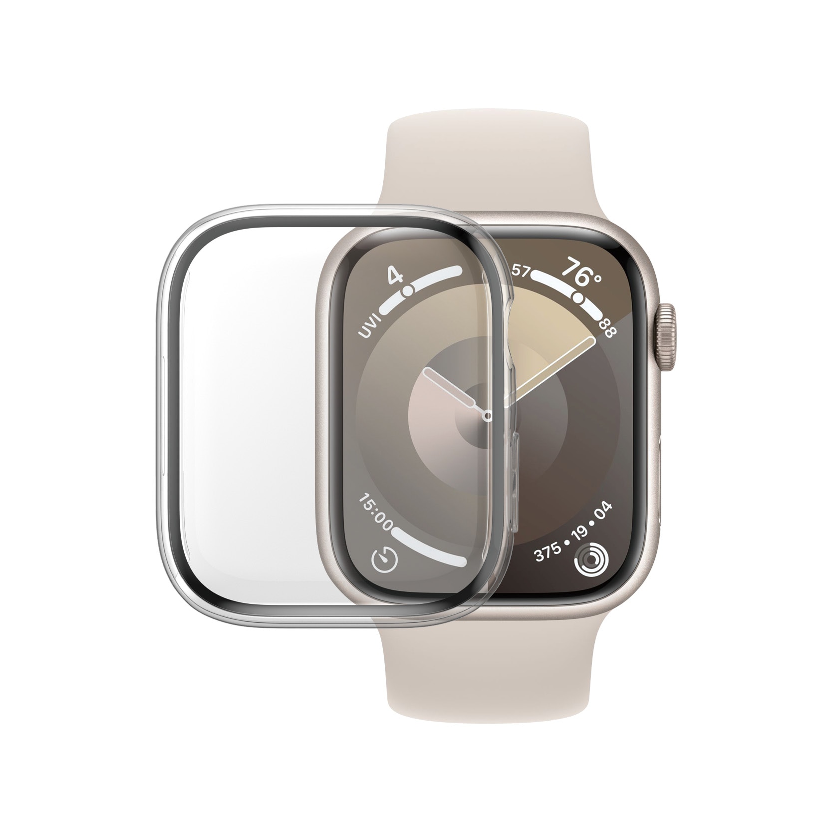 Full Body D3O Coque Apple Watch 45mm Series 7, transparent