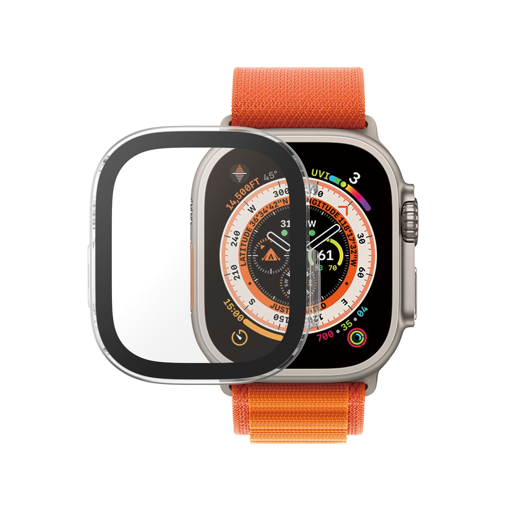 Full Body D3O Coque Apple Watch Ultra 49mm, transparent